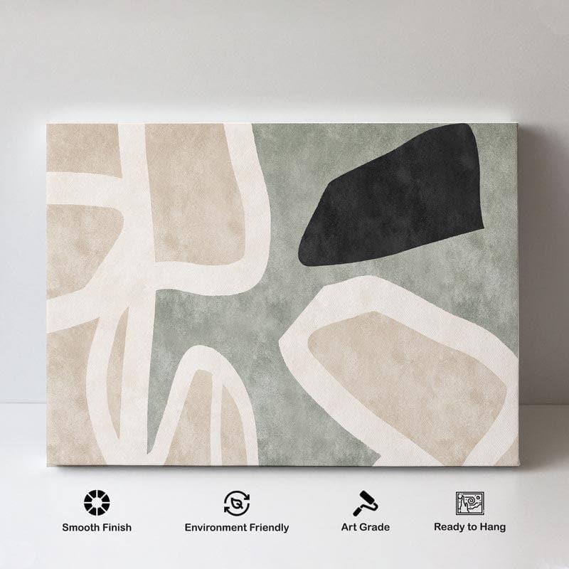 Green Neutral Geometry Wall Painting - Gallery Wrap media 4
