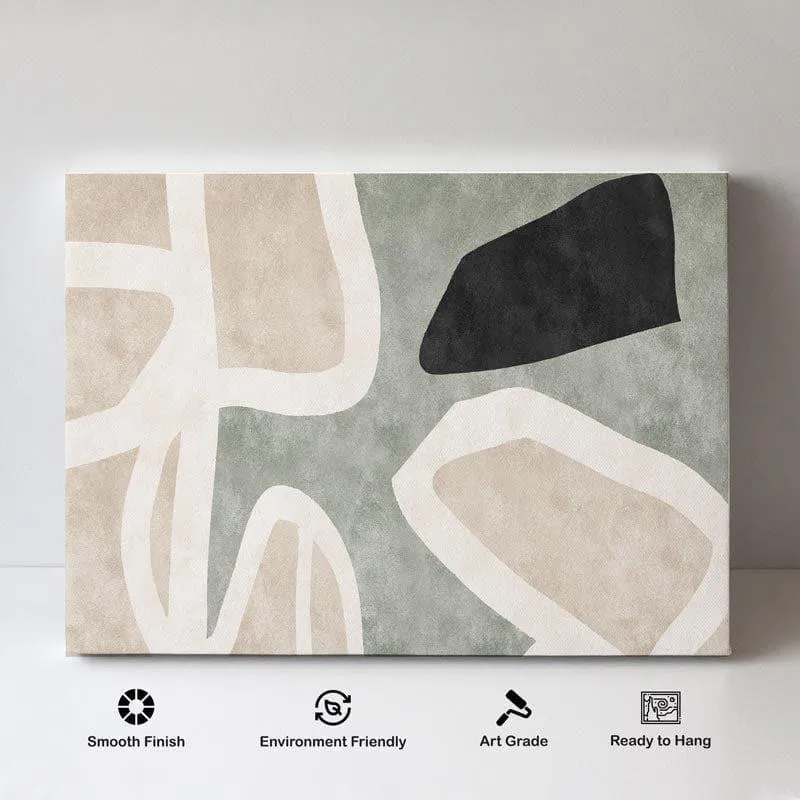Green Neutral Geometry Wall Painting - Gallery Wrap media 4