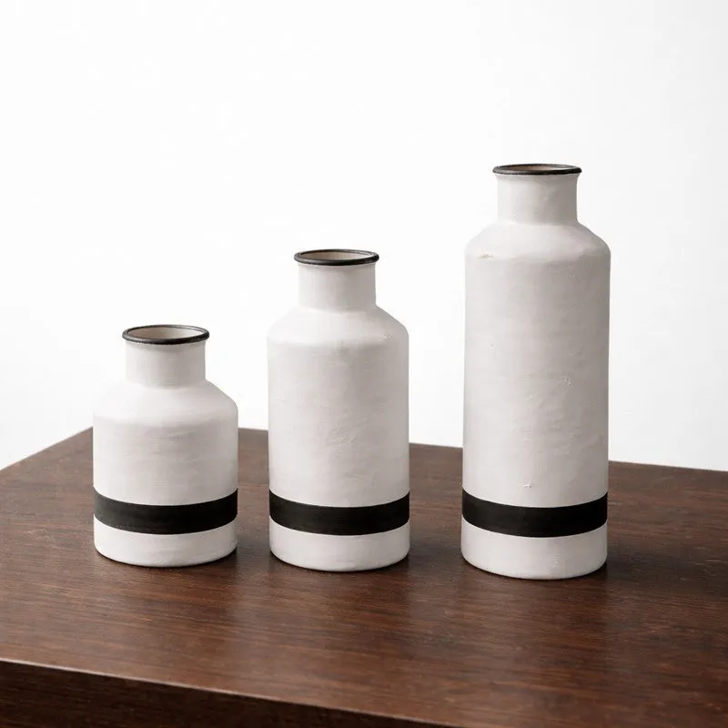 Earthtone Ceramic Vase - Set of Three media 3