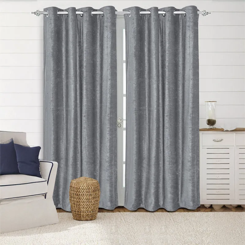 Saral Home Auriel Blackout Curtain (Grey) - Set Of Two media 1