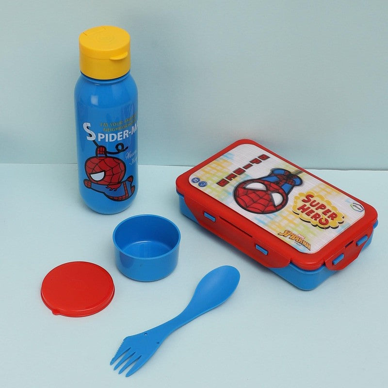 Spidey Kid Lunch Box 700 ML With 600 ML Water Bottle - Two Piece Set