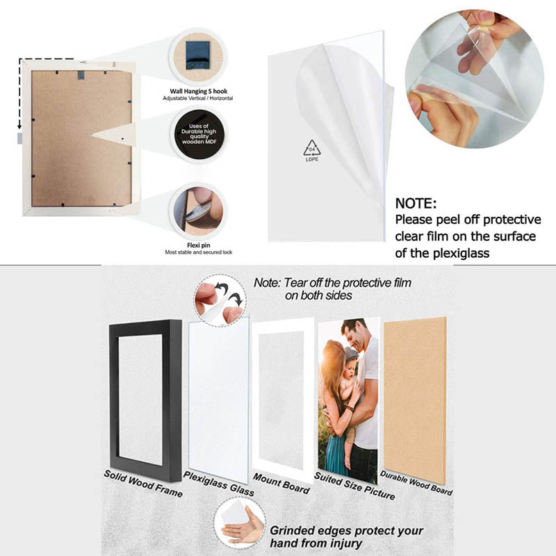 Memories Acrylic Wooden Photo Frames (Brown) - Set Of Five media 7