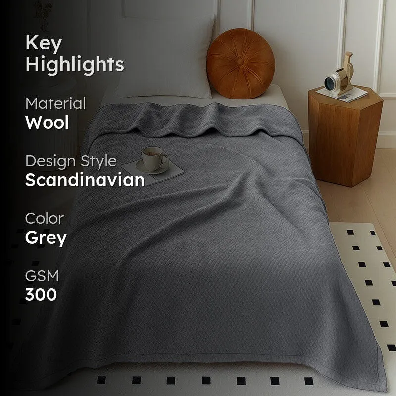 Solida Wool Blankets (Grey) - 300 GSM media 2