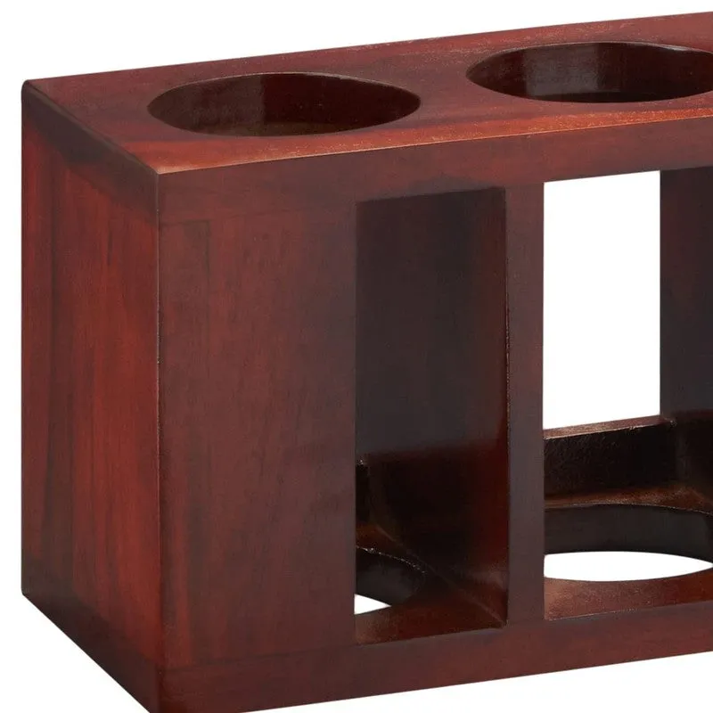 Zverox Sheesham Wooden Wine Rack - Deep Brown media 5