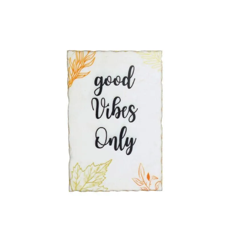 Good Vibes Only Leafy Printed Marble Wall Accent media 3