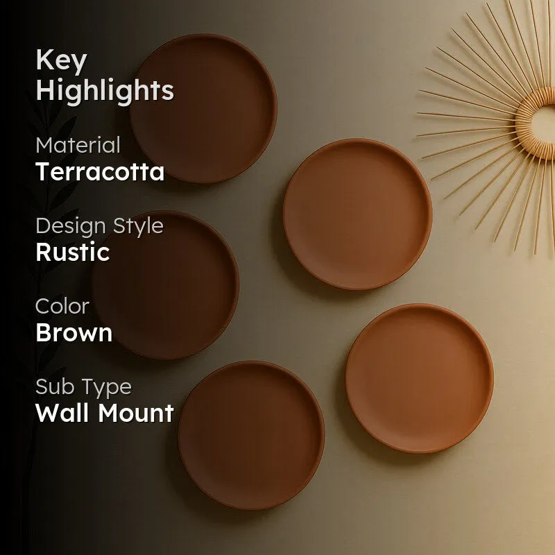 Terrya Handcrafted Terracotta Wall Plate - Set Of Five media 2