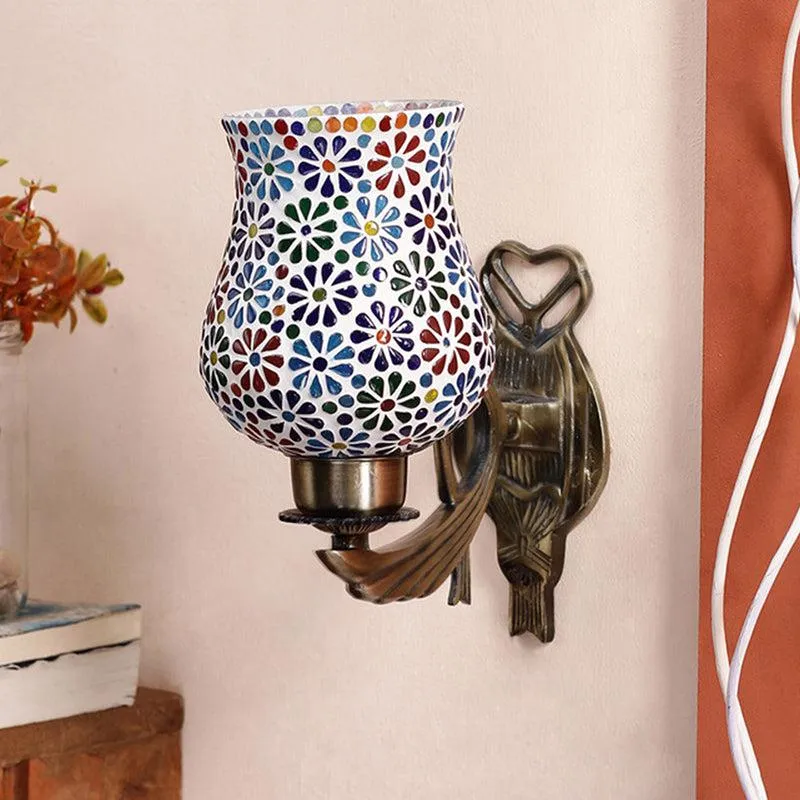 Liva Love Gleam Mosaic Glass & Metal Wall Lamp media 2