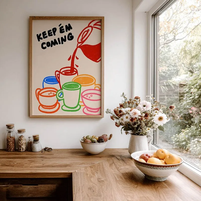 Keep'em coming Archival Canvas Wall Art - Brown media 7
