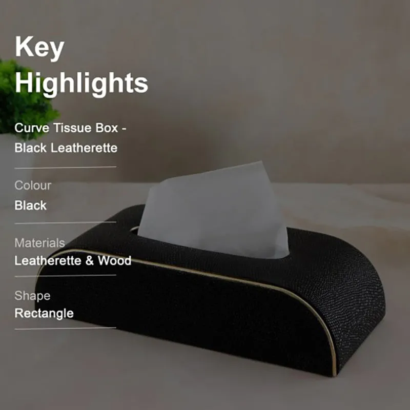 Relca Leather Tissue Box - Black media 7