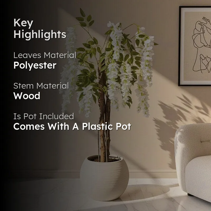 Ornamental Wisteria Artificial Plant With Black Plastic Pot media 2