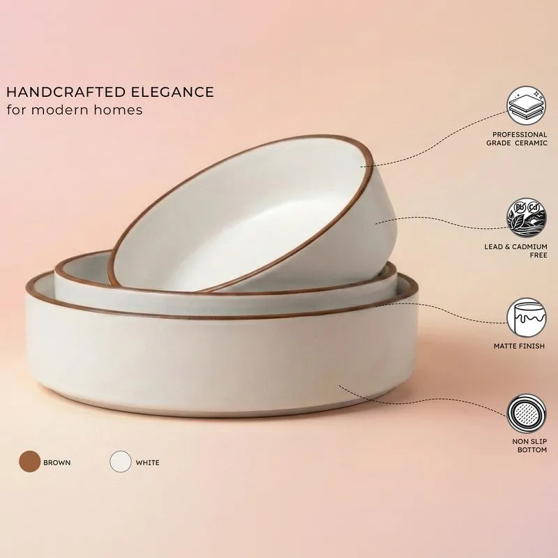 Salizo Ceramic Salad Bowl (700 mL,500 mL,350 mL) - Set Of Three media 6