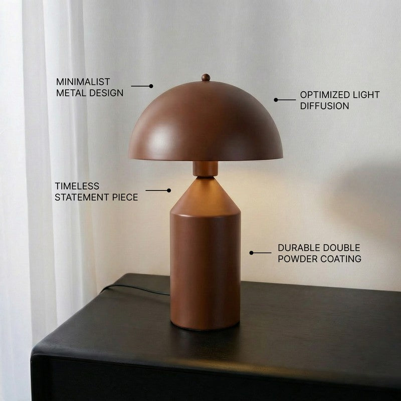 Fig Living Cone Pagen Metal Table Lamp - Brown media 10
