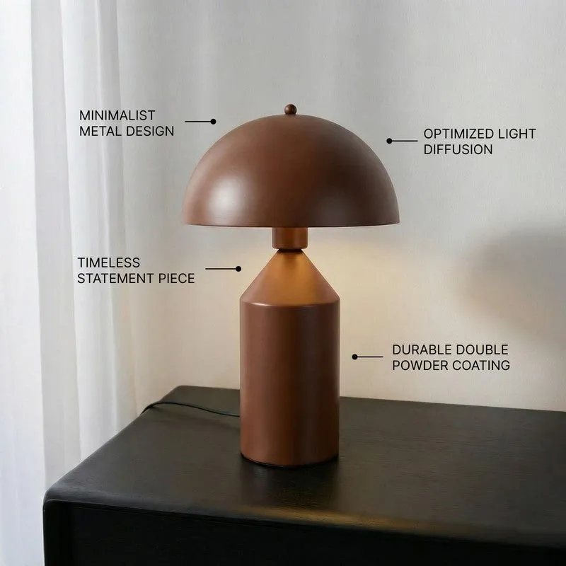 Fig Living Cone Pagen Metal Table Lamp - Brown - 10