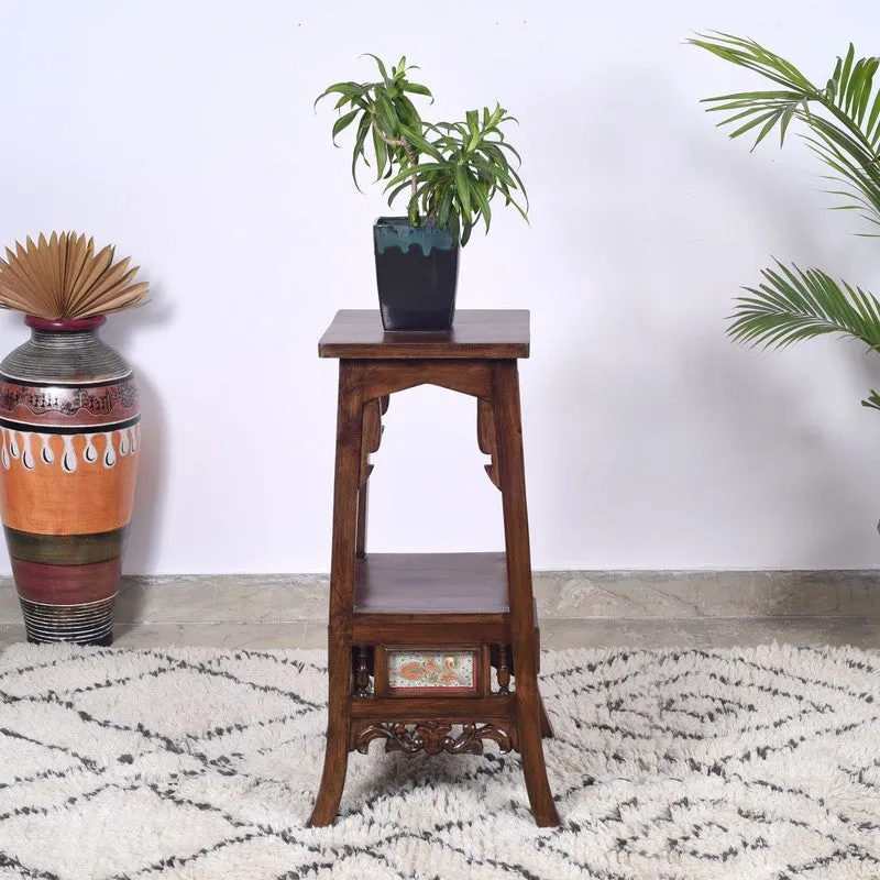Sphinx Teak Wood Side Table media 1