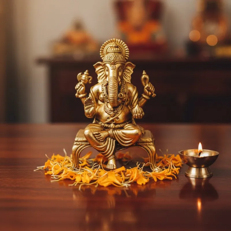 Vighnaharta Brass Idol media 3