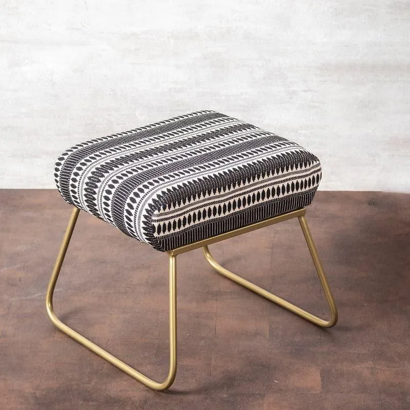 Livana Upholstered Stool with Gold Iron Legs media 1