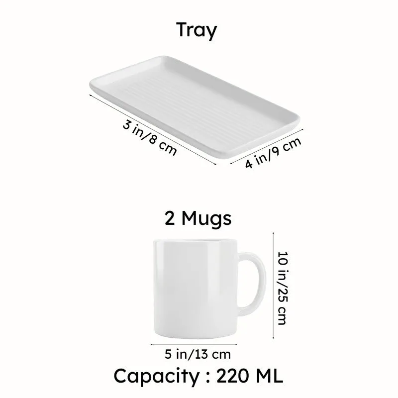 Vantera Beige Ceramic Mug And Tray (220 mL Each) - Three Piece Set media 6