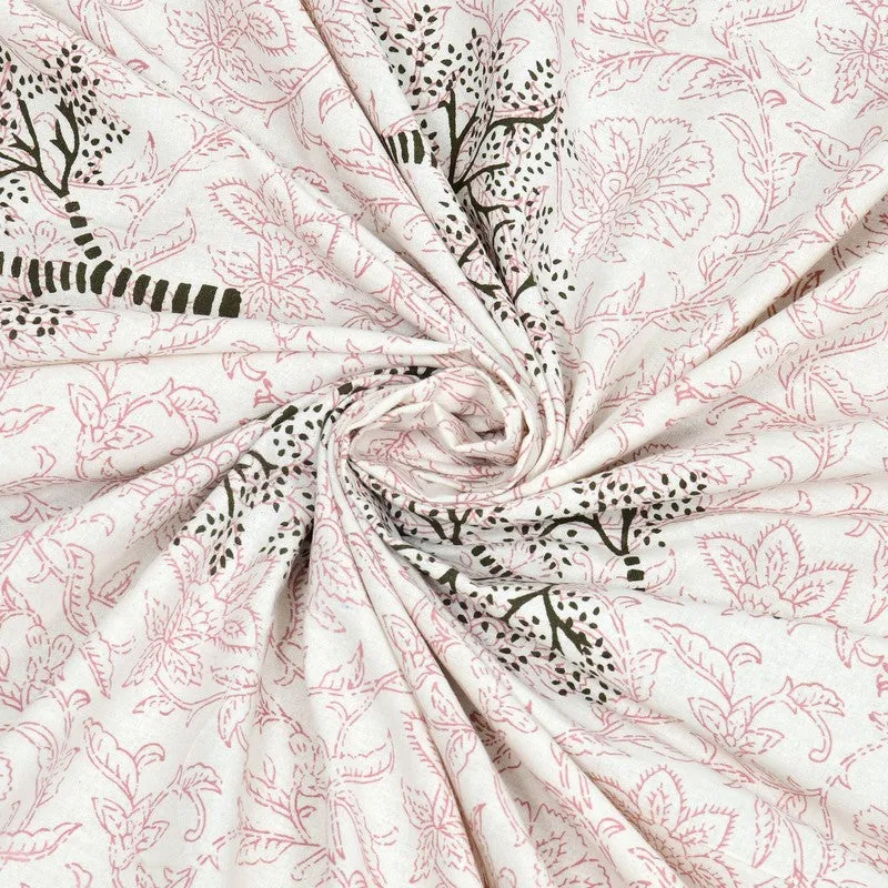 Gridor Cotton Bedsheet (Pink,Grey) - 240 TC media 5