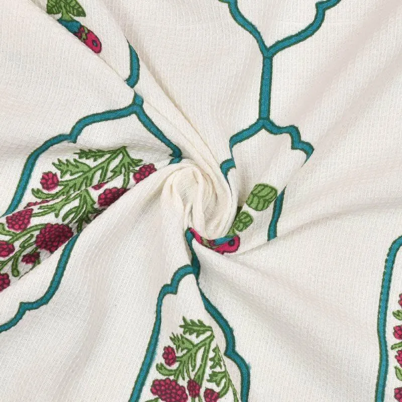 Jaipuri Jewel Waffle Hand Towel - Set Of Two media 4