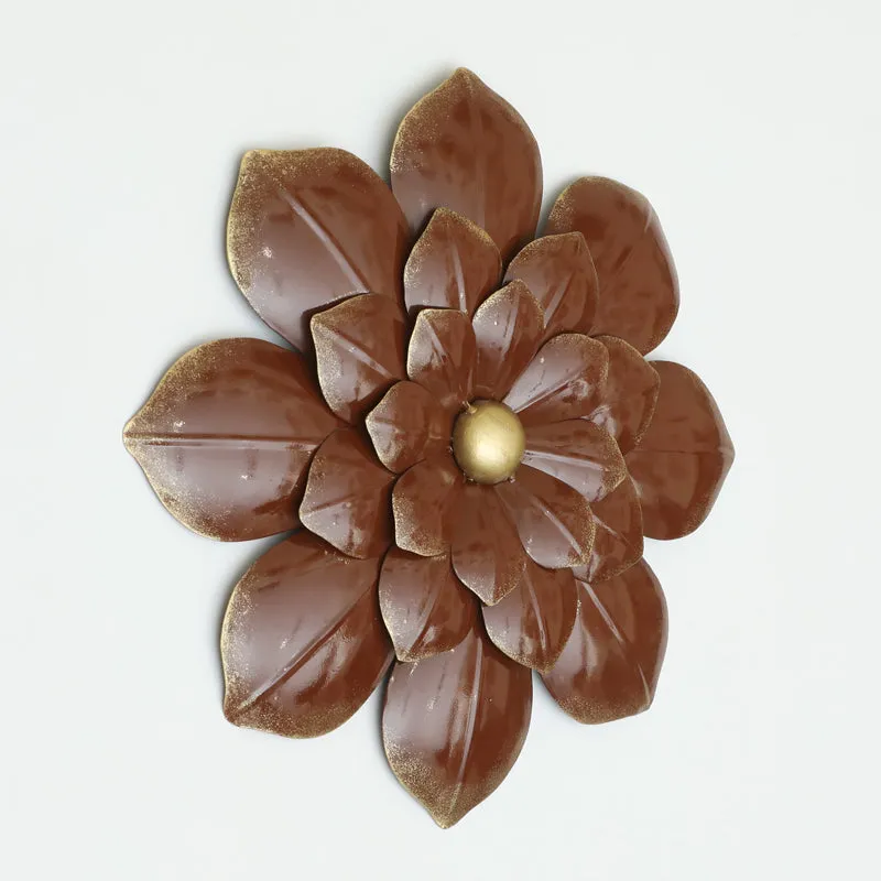 Antique Petal Charm Metal Wall Accent - Brown media 3