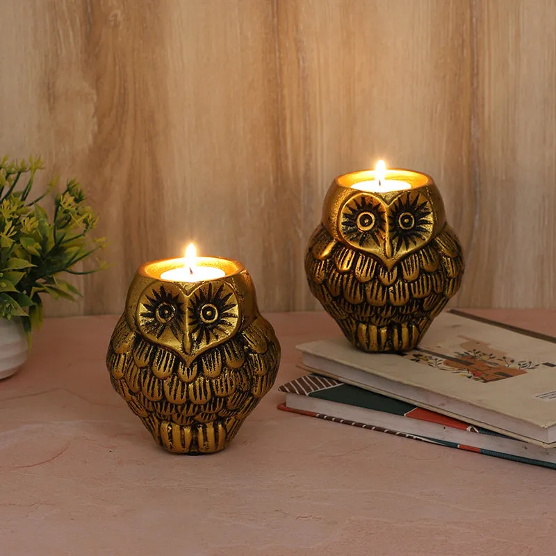 Hoot & Flame Tea Light Holder - Set Of Two media 7