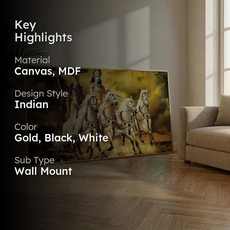 The Sacred Kurukshetra Canvas Wall Painting With Frame media 2