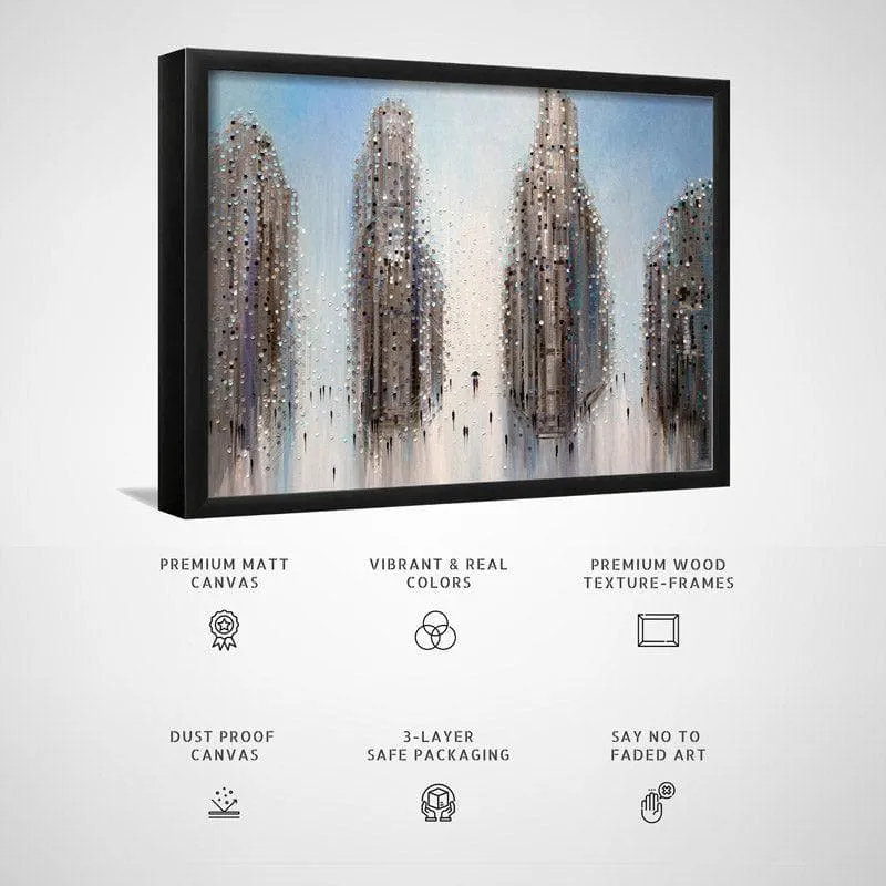 City Mood Canvas Wall Painting - Black Frame media 5