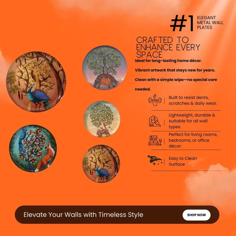 Mayur Harmony Wall Plates - Set of Five media 5