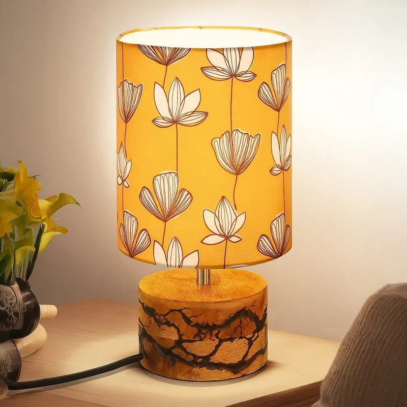 GlowEssence Scandinavian Desk Wooden Table Lamp - Multicolor media 1