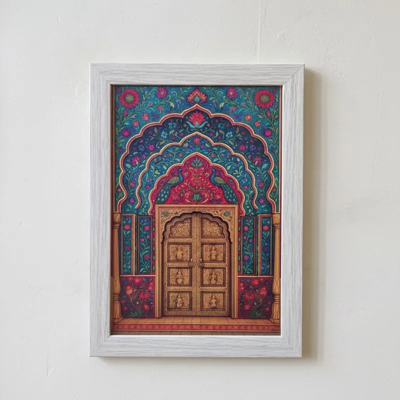 Vibrant Royal Archway Wall Painting With Frame - Set Of Three media 6