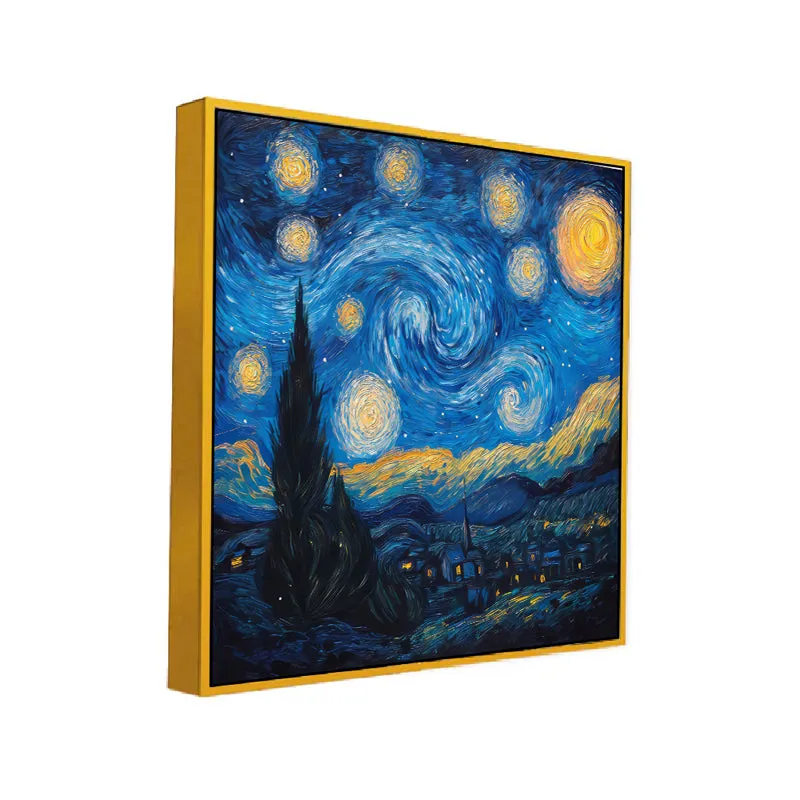 Vangogh's Starry Night Canvas Wall Art With Frame media 3
