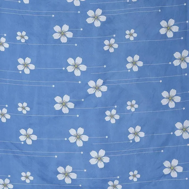 Blue Cora Fitted Bedsheet - 150 GSM media 5