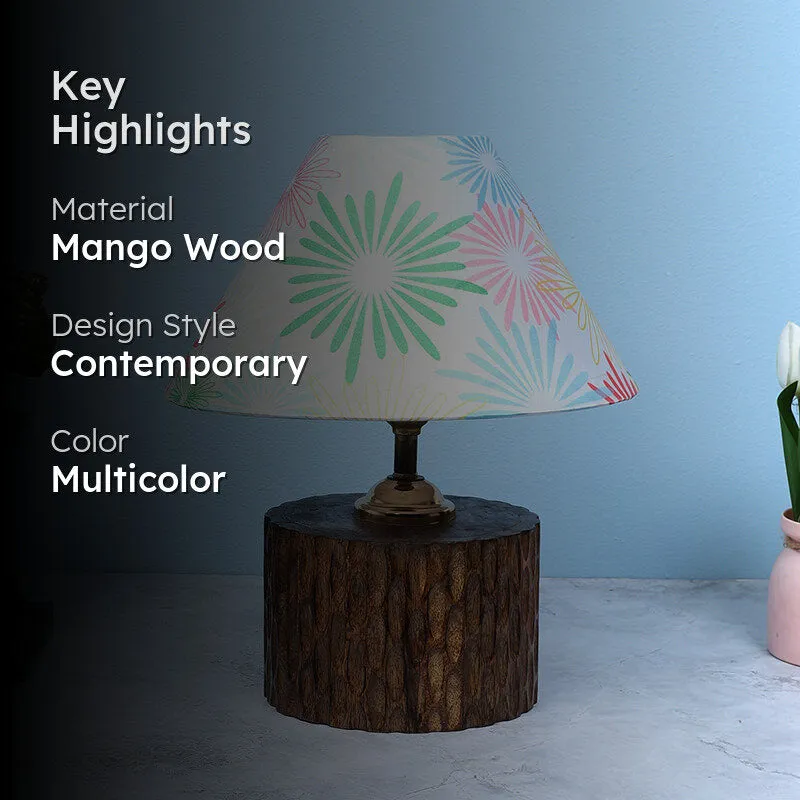 Hikari Trunk Printed Mango Wood Table Lamp - Multicolor media 2