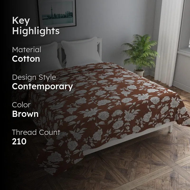Dusky Garden Floral Cotton Duvet Cover - 210 TC media 2