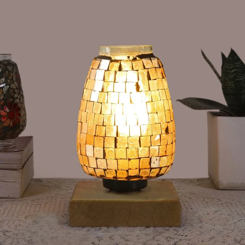 Orlina Mosaic Glass Table Lamp With Wooden Base media 3