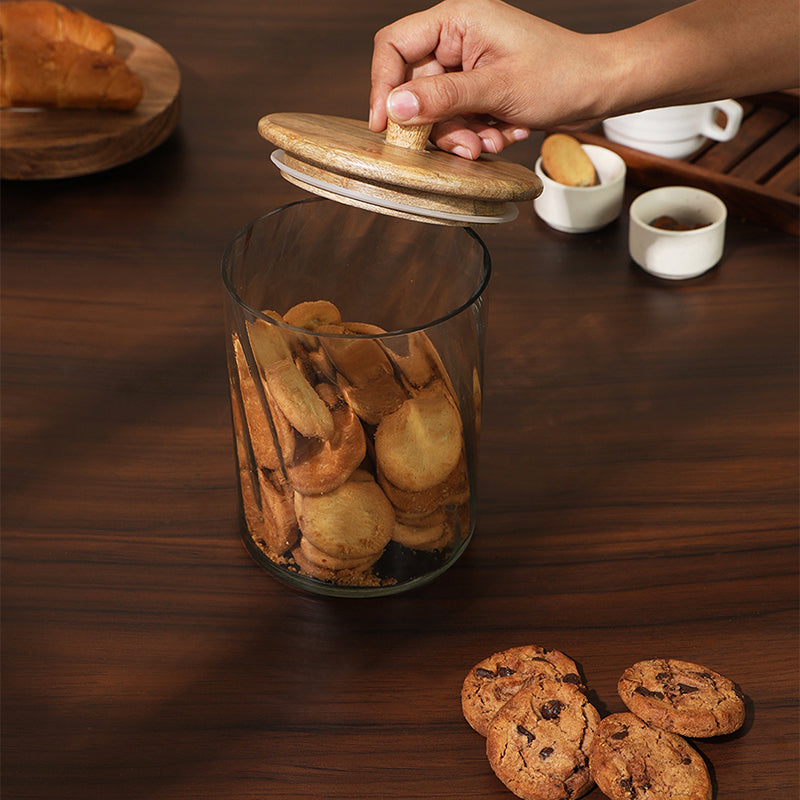 Orya Glass Jar With Airtight Wood Lid - 1900 mL media 4
