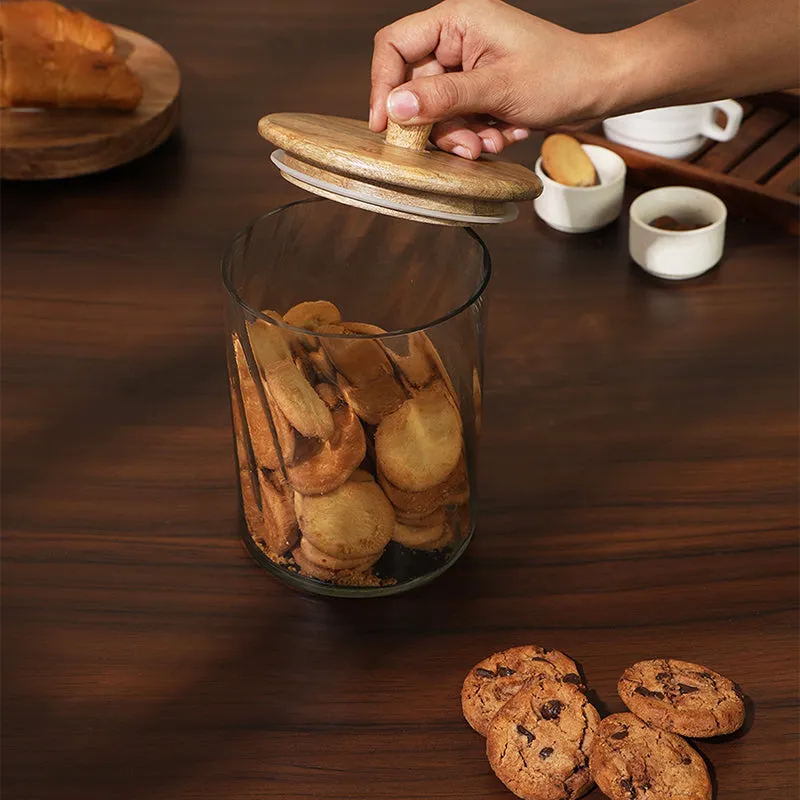 Orya Glass Jar With Airtight Wood Lid - 1900 mL - 4