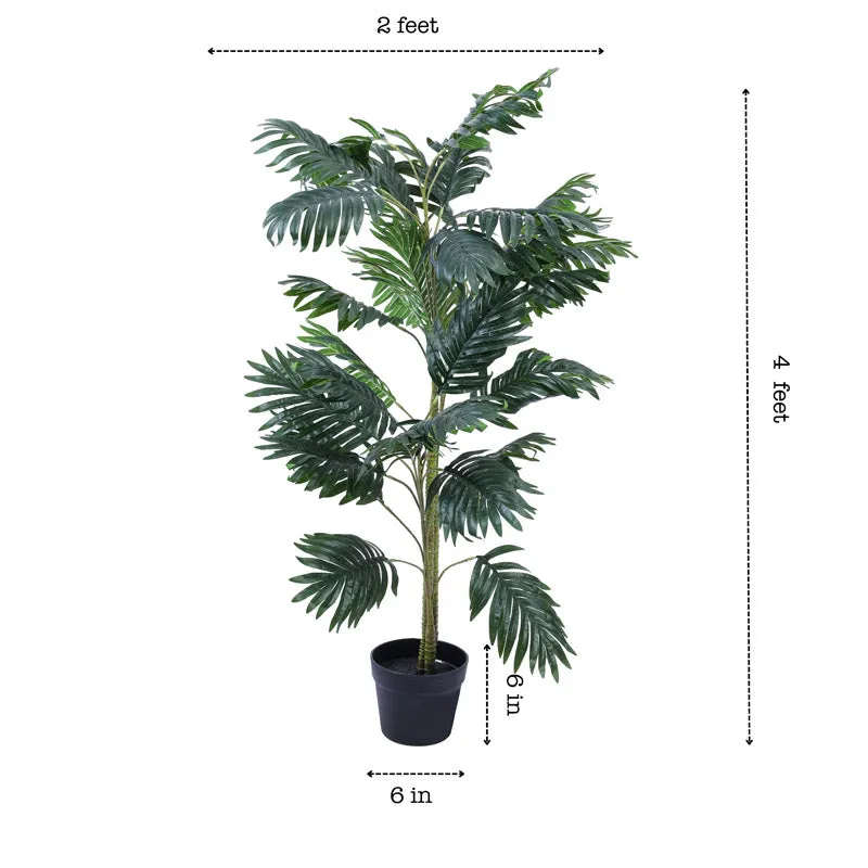 Artificial Areca Palm Plant With Black Plastic Pot - 3.9 Feet media 8