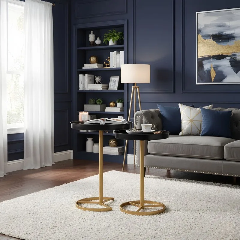 Zyro Nest Side Table (Black & Gold) - Set Of Two media 5