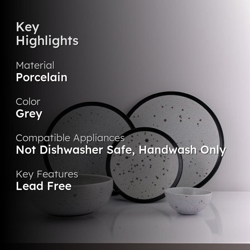 Raw Grey Dinner Set - 21 Piece Set media 2