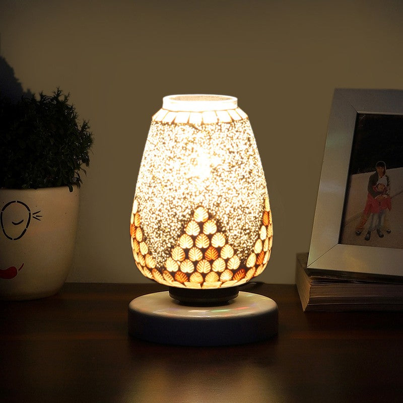 Prismyne Glass Table Lamp With Wooden Base