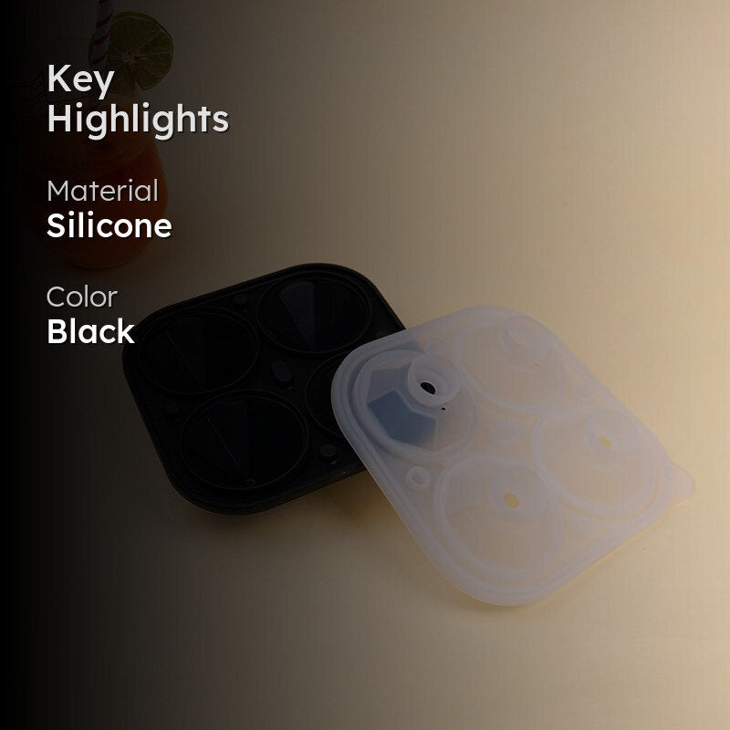 Floe Silicone 4-Cube Ice Mould - Black media 2