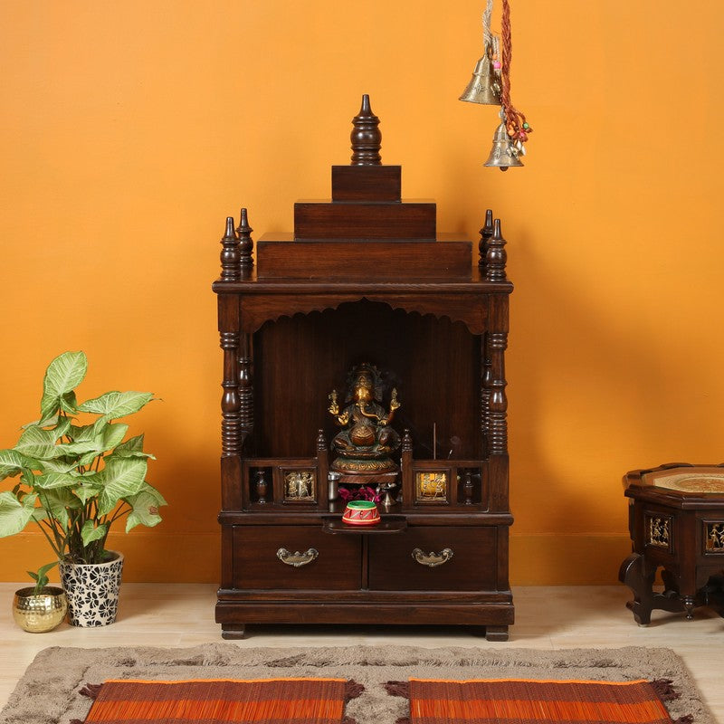 Sacred Haven Teak Wood Mandir