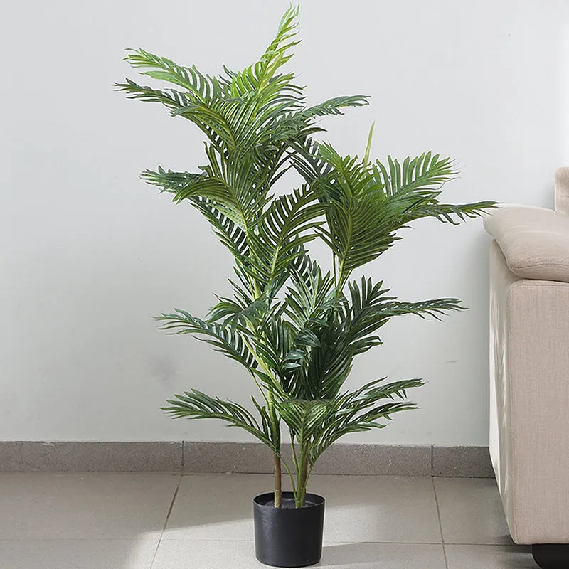 Faux Areca Dypsis Tree With Black Plastic Pot - 3.9 Feet media 3