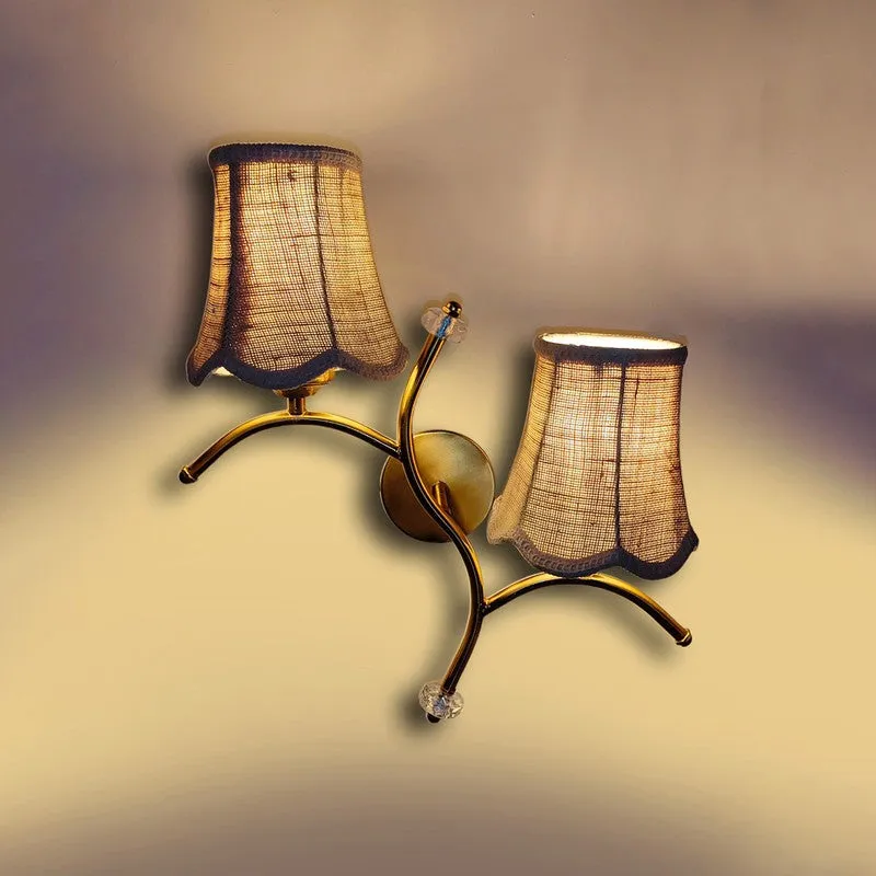 Aurelume Dual Jute Wall Lamp - Beige media 6