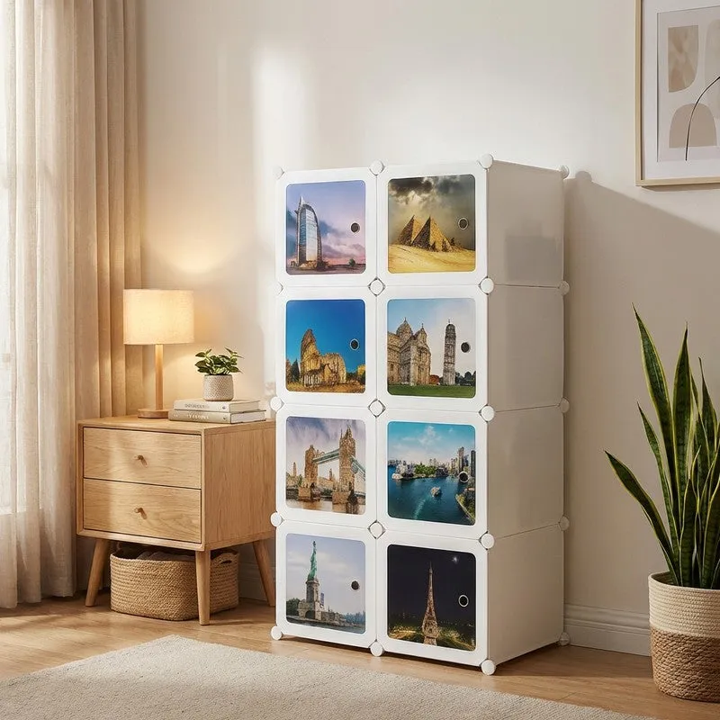 Rioware Portable Storage Wardrobe Racks - White media 1