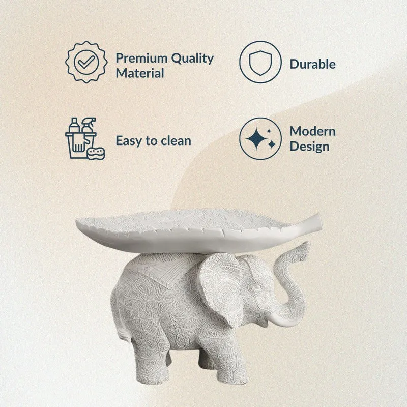 Tusker Grace Elephant Showpiece - White media 8