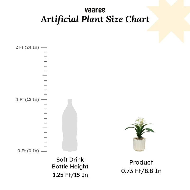 Artificial White Ginger Lily Bonsai Plant With Ceramic Pot - 0.9 Feet media 6