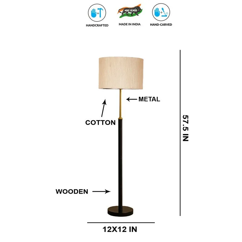 Nordic Glow Wooden Floor Lamp - Beige media 9