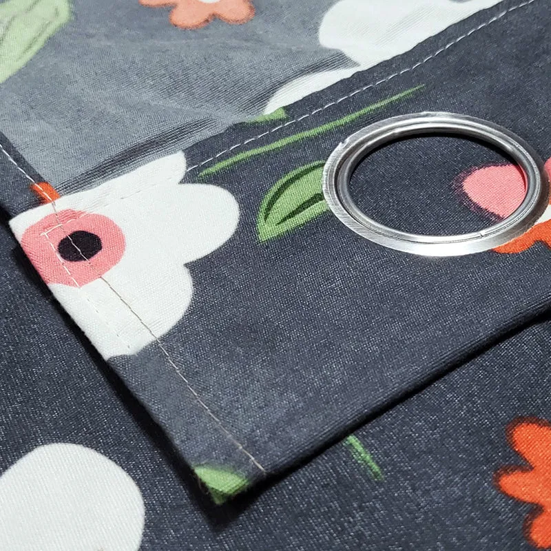 Anas Floral Cotton Curtain - Set Of Three media 4